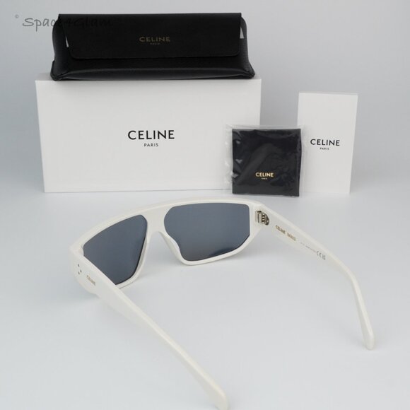 NEW Celine CL40195I 25C Ivory Silver Mirror Mask Unisex Sunglasses CL 40195I - Picture 6 of 8